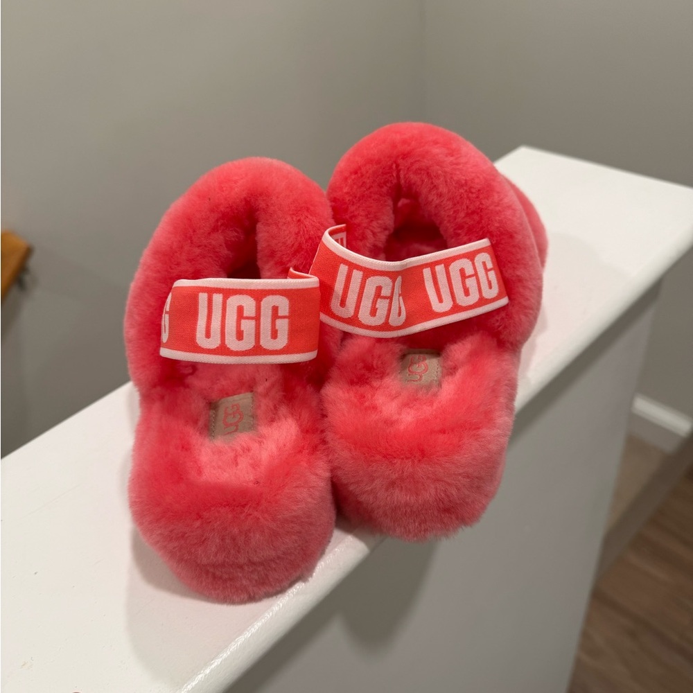 UGG Vibrant Pink Fluffy Slippers